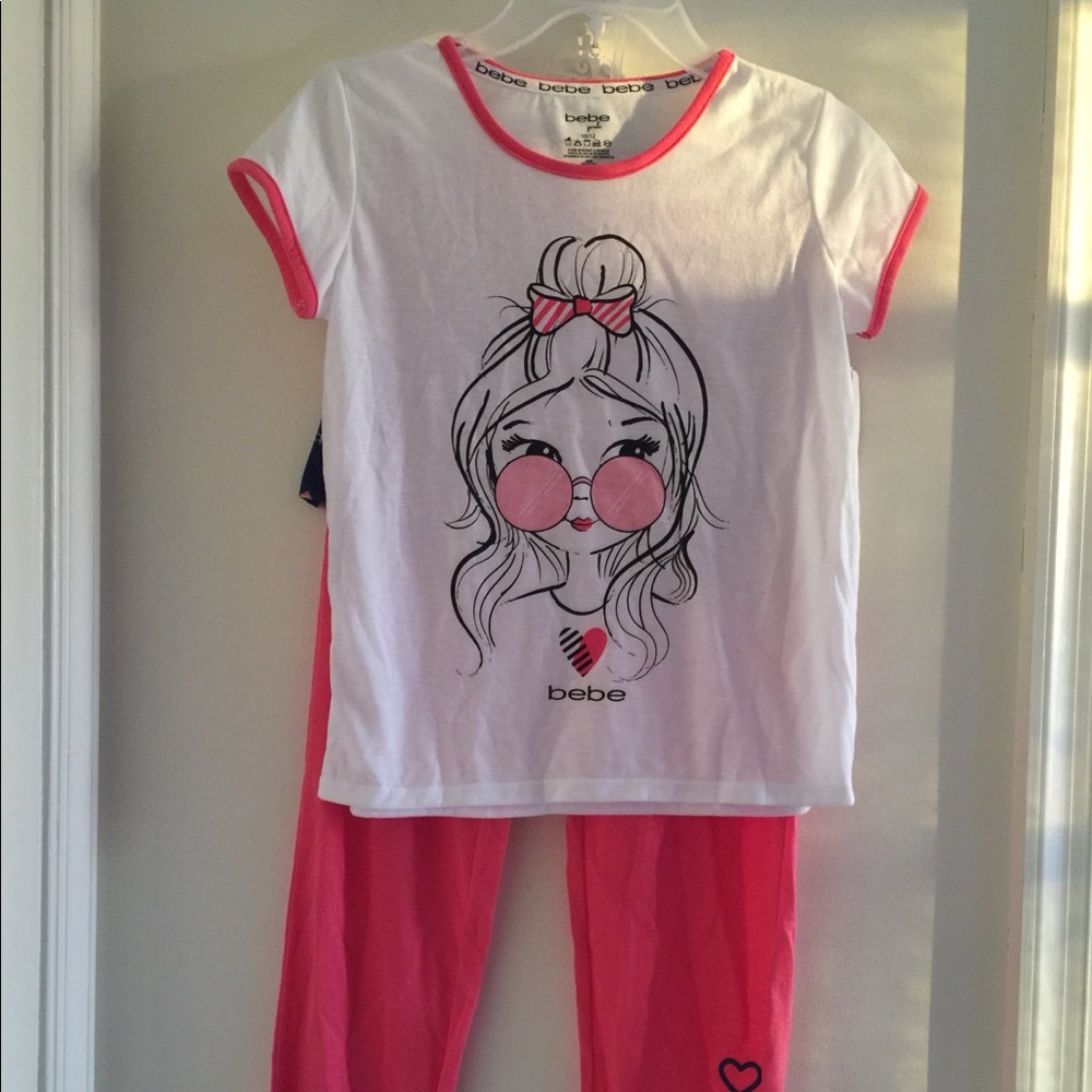 Bebe 3 Piece Pajama Sleepwear size 10/12